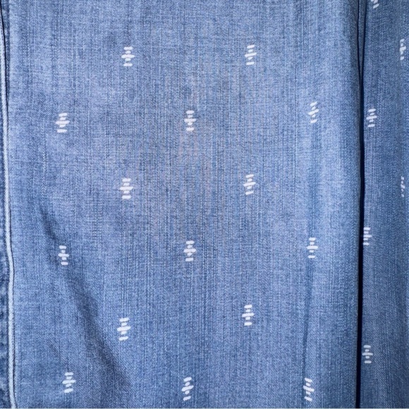 Anthropologie Blue Button Down‎ Shirt with Notched Collar - Picture 3 of 5